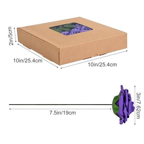 30pcs Real Looking Purple Foam Artificial Roses with Stems, Fake Rose Flowers for DIY Wedding Bouquets Bridal Shower Centerpieces Home Party Tables Valentine's Day Mother's Day Decor Gift - color: 30pcs Purple
