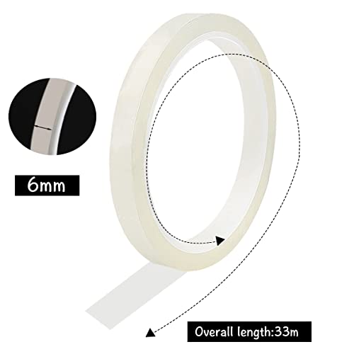 Pengxiaomei 2 Roll Clear Floral Tape,1/4" Wide Florist Tape,Clear Waterproof Florist Tape,Waterproof Floral Tape for Fresh Flower Crafts,Flower Arrangements Supplies