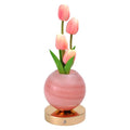 Tulip Flower Planet Lamp with Remote Control, Rechargeable Cordless Touch Dimming Artificial Flower Desk Lamp, LED Night Light Romantic Gifts for Girl Women Grandmother (Remote Control) - style: Remote control