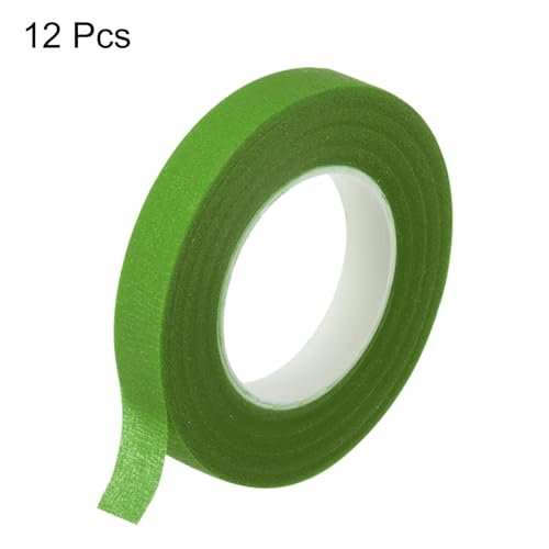 HARFINGTON 12 Rolls Floral Tapes 1/2 Inch 30 Yards Flower Adhesive Waterproof Tape for Floral Arranging Wedding Bouquet Wrap Craft Florist Tape, Lime Green - color: Lime Green
