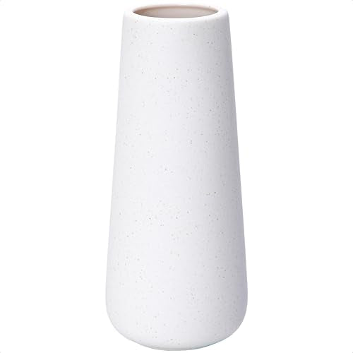 D'vine Dev 11 Inch Ceramic Flower Vase Textured Finishing, Minimalist Design for Kitchen, Bedroom, Living Room, Centerpieces, Office, Speckled Porcelain, VS-XH-G-2 - color: Speckled Porcelain, size: 11 Inch
