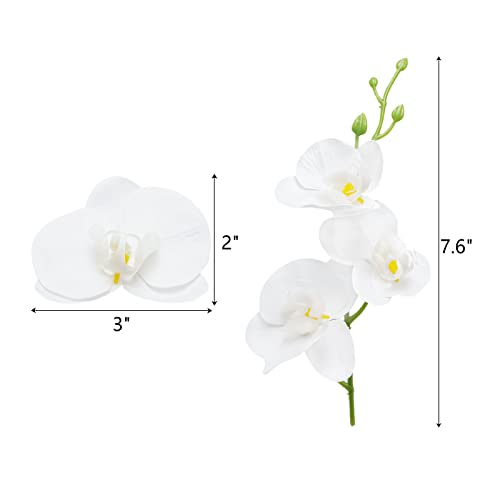 LARDUX 24 PCS White Orchids Artificial Flowers, Mini Cream Floating Flowers Filler Vase Fillers for Floating Candles Wedding Centerpiece Table Party Home Restaurant Decoration - size: 24 PCS Artificial Mini Orchids