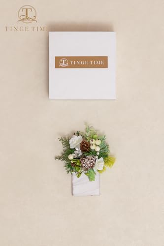 TINGE TIME Single Pocket Boutonniere for Man Groom, Best Man Boutonniere for Wedding, Prom, Homecoming, Anniversary, Graduation, Christmas Dinner (Christmas White) - color: Xmaswhite