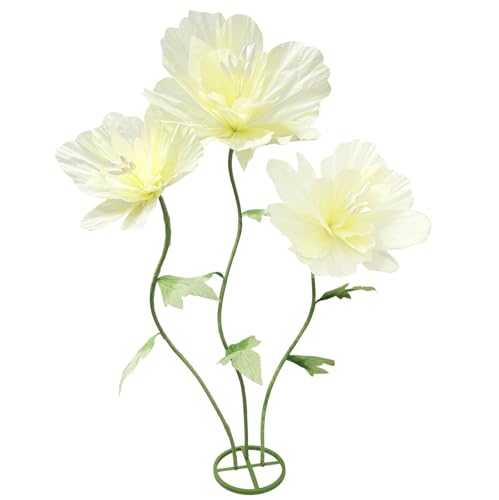 Giant Artificial Paper Flowers Decorations, Large Faux Floral Decor Huge 3D Flower for Wedding Home Office Christmas Birthday Party Banquet Background Shop Window Display Photographic Props, Yellow - color: Yellow