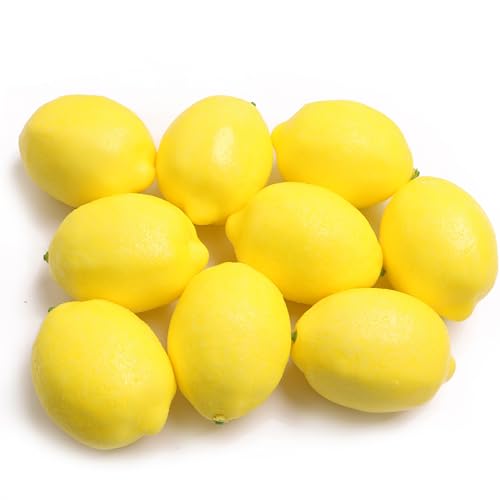 9PCS Yellow Simulation Lemon Fake Fruit Artificial Lemon Realistic Fruit Ornaments Kitchen Table Home Decoration Summer Party Photography Props Teaching Model Maintenance-Free - color: 9pcs Yellow Lemon