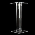 Efavormart 32" Heavy Duty Acrylic Wedding Display Stand with Square Bases, Clear Plexiglass Flower Pedestal Stand - 10mm Thick Plate - size: 32"