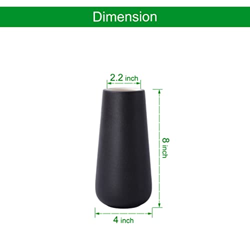 D'vine Dev 8 Inch Ceramic Flower Vase Textured Finishing, Minimalist Design for Kitchen, Bedroom, Living Room, Centerpieces, Office, Raven Grain, VS-XH-B-1 - color: Raven Grain, size: 8 Inch
