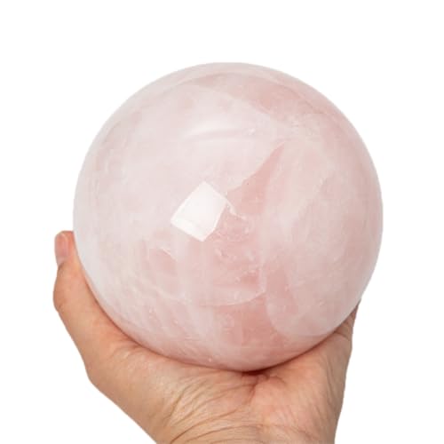 Large Rose Quartz Crystal Sphere Natural Pink Healing Crystal Ball with Stand Meditation Decorative Balls Home Decor 90-100mm/3.5-3.9" - color: Rose Quartz, size: 3.5 - 3.9 inches