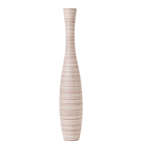 Leewadee Decorative Tall Floor Vase for Living Room Decor, 26 inches, White Wash, Resin - color: White Wash, size: 26 inches