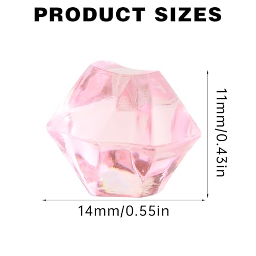 500 Pcs Fake Ice,11 * 14mm,Pink Acrylic Gems Vase Filler,Plastic Diamonds for Table Decoration DIY Craft Aquarium Display Party Centerpieces. - color: Pink, size: 11MMx14MM