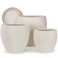 YNNICO Plant Pots 17.5/14.8/12.2 inch Set of 3, Flower Pots with Drainage Holes, Large Planters for Indoor Outdoor Garden Plants and Flowers. (Light Beige) - color: Light Beige