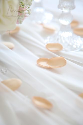 Floroom 300pcs Rose Petals Champagne Faux Silk Flower Petals for Wedding Flower Girl Basket Aisle Scatter Dinner Table Centerpieces Party Confetti Bridal Shower Romantic Night Decoration - color: Champagne, size: 300pcs