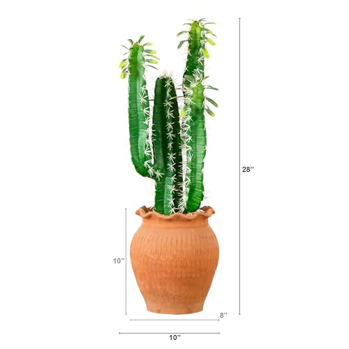 Nearly Natural 28in. Artificial Cactus in Terracotta Planter
