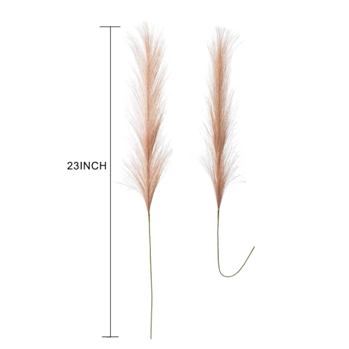 LSKYTOP Beige Pampas Grass Decor,23Inch 16pcs Faux Pampas Grass Bouquets Artificial Pampas Fake Pampas Flower for Home Living Room Bedroom Vase Decor - color: Beige 16pcs