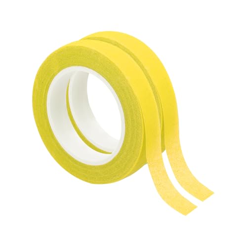 PATIKIL Floral Tape 1/2" x 30 Yard / 12mm x 30m, 2 Pack Flower Wrap Adhesive Tape for Bouquet Stem Wrapping, Yellow - color: Yellow