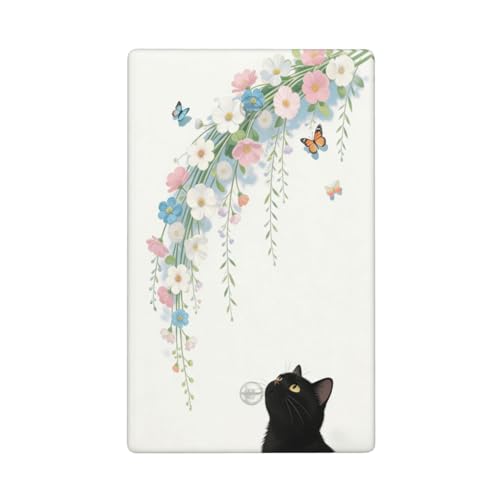 Decorative Art Light Switch Covers Black Cat Hanging Blooms 1 Gang No Device Blank Switchplate Electrical Faceplate for Home Decor - color: Black Cat Hanging Blooms, size: No Blank 1-Gang / 5 x 3 IN
