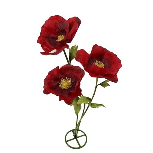 3PCS Giant Artificial Flower Set 3D Realistic Flowers Waterproof Durable Home Garden Wedding Decor Perfect for Party Office Hotel Exhibition Photography Props - color: Burgundy