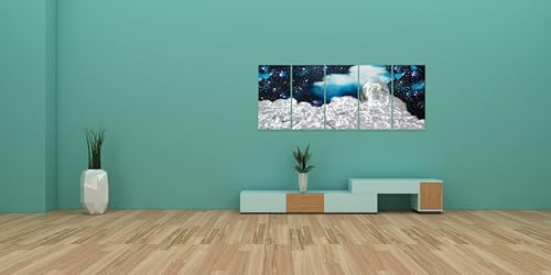 YHSKY ARTS Moon and Star Metal Wall Art Hand Crafted Aluminium Sculpture - color: Moon Art, size: 64x24IN