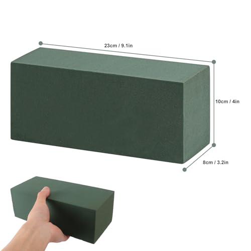 IHDYPPEW 8 PCS Green Floral Foam Blocks, 9"L x 4"W x 3.2"H Floral Foam for Flower Arrangements, Dry and Wet Florist Foam for Flowers, Flower Foam Bricks for Flowers Business, Outdoor, Weddings - size: 8 PCS 9 x 4 x 3.2 inch