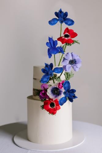 Royal Blue Iris Artificial Flowers 6 PCS Real Touch Flowers 18.9 in Long Stems Artificial Iris for Wedding Bridal Home Kitchen Party Decoration(Royal Blue) - color: Royal Blue