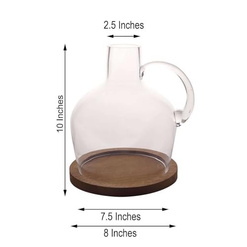 Efavormart 10" Heavy Duty Clear Glass Vases Candle Holder Centerpiece Vessel Jar with Wooden Base - color: Clear, size: 10‘’