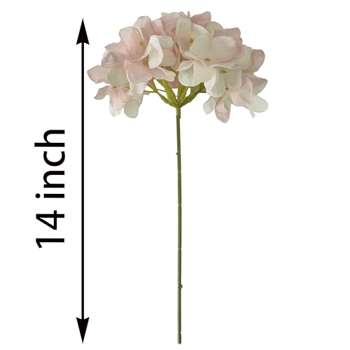 7.1'' Pink Hydrangea Artificial Flowers,10 Pcs Artificial Silk Hydrangea Heads,81 Petals Faux Hydrangea Flowers Heads with Stems for Home Wedding Baby Shower Decor(Pink) - color: Pink