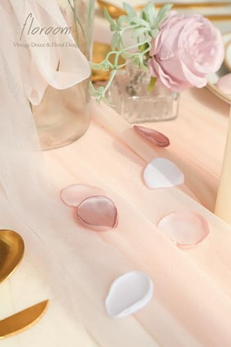 Floroom 300pcs Rose Petals Dusty Rose Blush Faux Silk Flower Petals for Wedding Flower Girl Basket Aisle Scatter Dinner Table Centerpieces Party Confetti Bridal Shower Romantic Night Decoration - color: Rose Pink, size: 300pcs