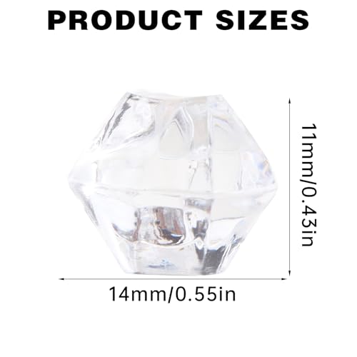 500 Pcs Fake Ice,11 * 14mm,Clear Acrylic Gems Vase Filler,Plastic Diamonds for Table Decoration DIY Craft Aquarium Display Party Centerpieces. - color: Clear, size: 11MMx14MM