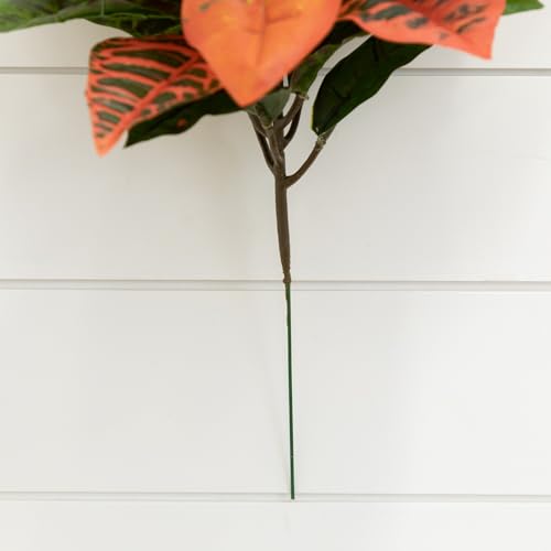 Nearly Natural 17” Garden Croton Artificial (Real Touch) (Set of 6) Silk Plants, Multi