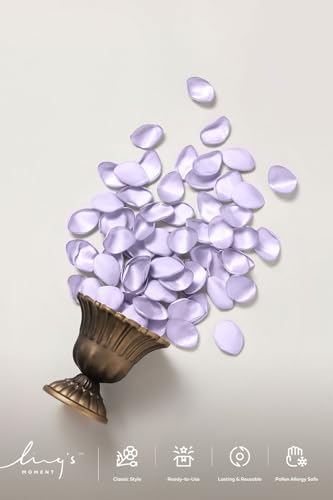 Ling's moment Wedding Artificial Flowers Package, Bridal Bouquet, Bridesmaid Bouquets, Boutonniere for Men, Rose Petals.Sage Purple Provence - color: Prpl-sage Purple & Provence