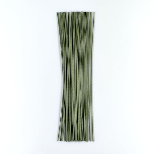 16 Gauge Floral Stem Wire, 13 Inch, Dark Green, 70 Pcs | Paper Wrapped Craft Wire, For Flower Arranging, DIY Crafts - size: 16 Gauge