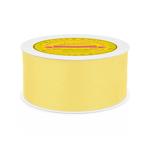 LEEQE Ivory Organza Ribbon 2 inch x 50 Yards Sheer Chiffon Ribbon for Gift Wrapping Wedding Invitations Party Decoration Bridal Bouquets Crafts - color: Ivory, size: 2" X 50 Yards