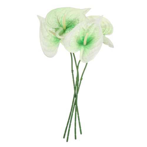 uxcell 4Pcs 11inch Artificial Anthurium Lily Flowers, Permanent Flower Bouquet for Home Arrangements Wedding Festival Decoration Crafts Store Decor Accessories, Light Green - color: Light Green