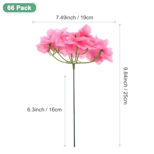 M METERXITY 66-Pack Silk Hydrangea Flowers, Artificial Flowers Heads with 66pcs Stems, Full Hydrangea Flowers for Home Decor/Wedding/Christmas/DIY/Party/Garden [Rose Pink] - color: Rose Pink
