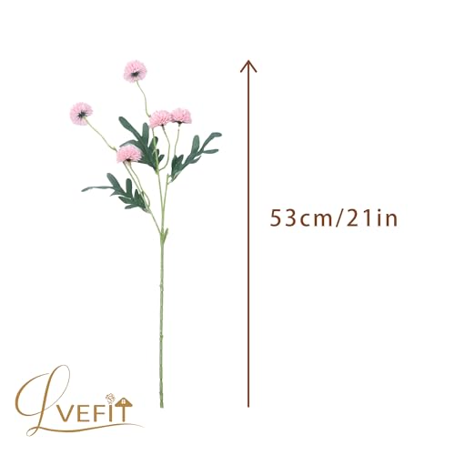 LVEFIT 10 Pcs Blush Kiku Flower Fake Mums Long Stem Flowers,Faux Kiku Flower Bulk,Silk Flowers Mini Chrysanthemum Floral Arrangements,Artificial Flowers Chrysanth Mini Fake Flower - color: Blush
