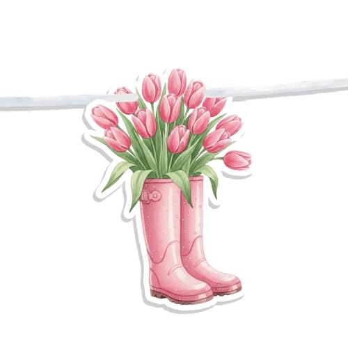 Pink Glitter Happy Mother's Day Banner, Feliz Dia Mama/Best Mom Ever, Bowties Tulip Bouquet Mother's Day Mother's Birthday Party Decorations Supplies