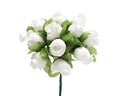 GiftWrap Etc. White Artificial Silk Flower Roses - 12 Mini Bouquets of 12 Rosebuds, 144 Rosebuds Total, Easter, Spring, Valentine's Day, V-Day, Wedding, Reception, Anniversary, Wreath, Bridal Shower - color: White