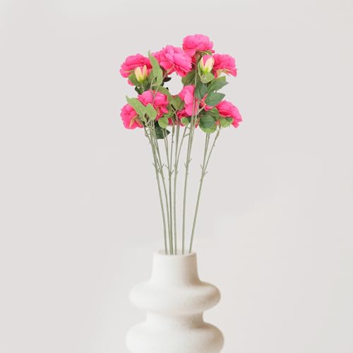 6pcs Artificial Peony Flower Picks Rose Red Flower Bunch Decor for Wedding Centerpieces Home Table Vase Decorations