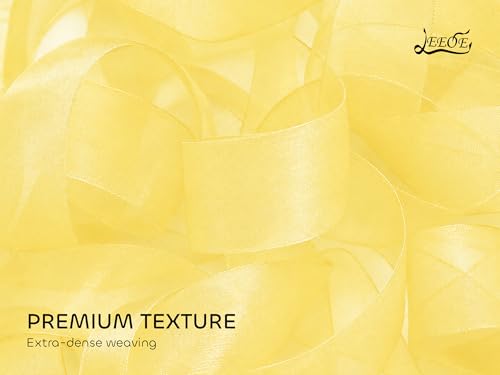 Ivory Organza Ribbon 1-1/2 inch x 50 Yards Sheer Chiffon Ribbon for Gift Wrapping Wedding Invitations Party Decoration Bridal Bouquets Crafts - color: Ivory, size: 1-1/2" X 50 Yards