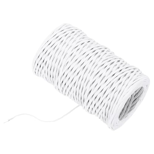 MECCANIXITY Floral Wire 164ft/50m 2mm Vine Bind Wire Rustic Craft Wrapping Metal Wire for Flower Bouquet Wreath Making, White - color: White, size: 2mmx50m