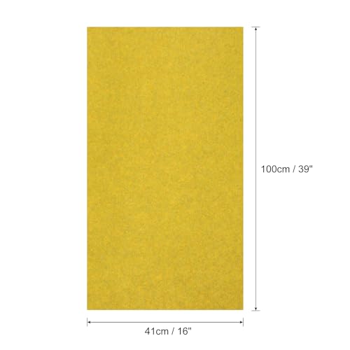 MECCANIXITY Artificial Model Grass Mat 16 Inch x 39 Inch Artificial Grass Turf Realistic Fake Grass Decor for Model Trains Scenery Craft Lawn Garden Decoration, Golden Yellow - color: Golden Yellow