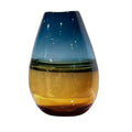 Glass Handmade Decorative Vase Ombre Centerpiece Vase with Yellow Base, Flower Vase for Home Decoration (Tall vase) - size: tall vase