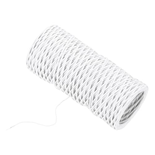 MECCANIXITY Floral Wire 164ft/50m 1mm Vine Bind Wire Rustic Craft Wrapping Metal Wire for Flower Bouquet Wreath Making, White - color: White, size: 1mmx50m