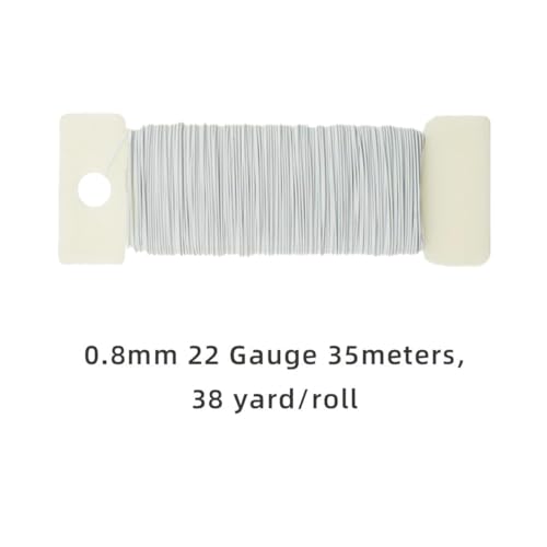 114 Yards 22-Gauge White Floral Metal Wire: Flexible Paddle Wire for Flower Arrangements, Crafts, Christmas Wreaths, Trees & Garlands - color: white, size: 22
