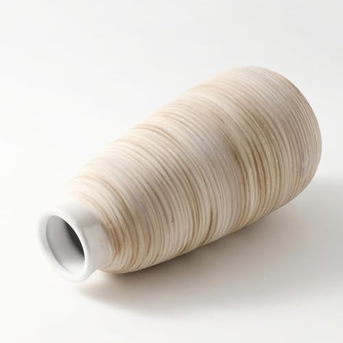 ALMA White Ceramic Vase 11 Inch Tall, Boho Vases for Tulips, Large Table Vase for Pampas Grass in Any Modern Home Decor, Kitchen Table Centerpiece, Shelf, Mantel Decor - color: Tapered-white-11''