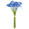 M METERXITY 10-Pack Black Blue Artificial Calla Lily Flowers,14 Inch Faux Calla Lily PU Bouquets Real Touch Faux Flowers for Home/Wedding/Christmas/Party - color: Black Blue