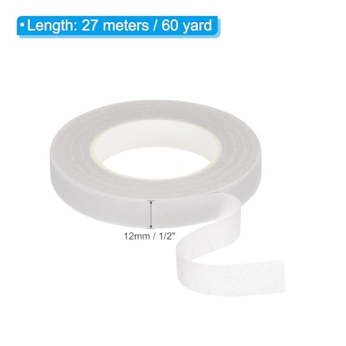 PATIKIL Floral Tape 1/2" x 30 Yard, 3 Pack Flower Wrap Adhesive Tape for Bouquet Stem Wrapping, White - color: White