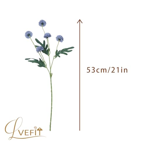 LVEFIT 10 Pcs Dusty Blue Kiku Flower Fake Mums Long Stem Flowers,Faux Kiku Flower Bulk,Silk Flowers Mini Chrysanthemum Floral Arrangements,Artificial Flowers Chrysanth Mini Fake Flower - color: Dusty Blue