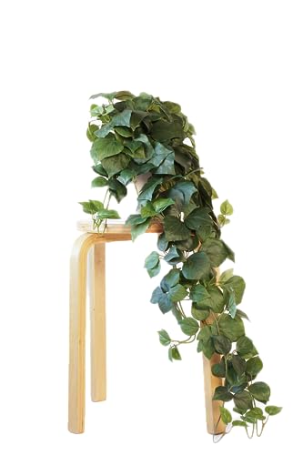 Retrograde 32" Realistic Fake Pothos Ivy Plant Silk Artificial Plant for Aesthetic Home Decor Indoor (Dark Green) - color: Dark Green