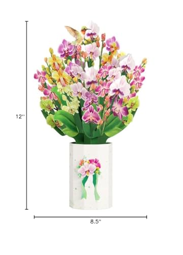 Lovepop Orchid Bouquet, 12 x 8.5 Pop Up Flowers - color: Orchid Bouquet